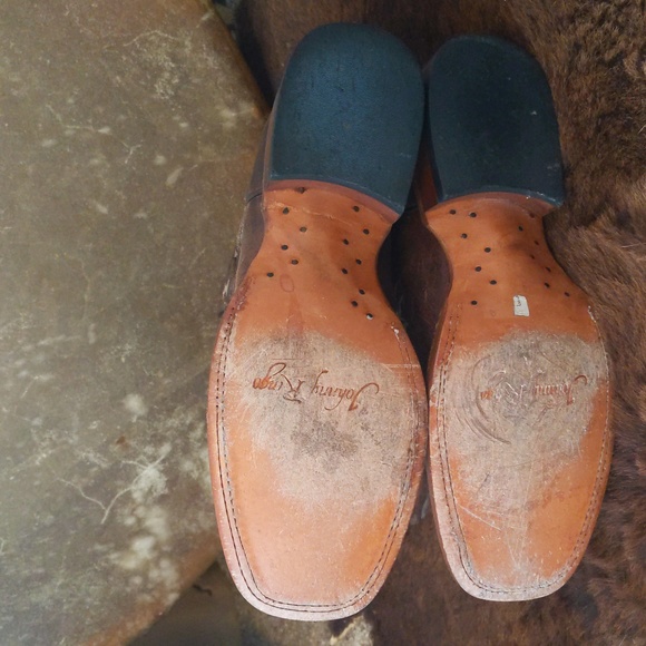 JOHNNY RINGO E1464 distressed brown leather with cheetah cowgirl boots  sz 7.5B - Picture 13 of 16